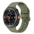 Soft Silicone Sport Band with Flat Stitch Design for Samsung Galaxy Watch 8  – Olive Green - Olive Green