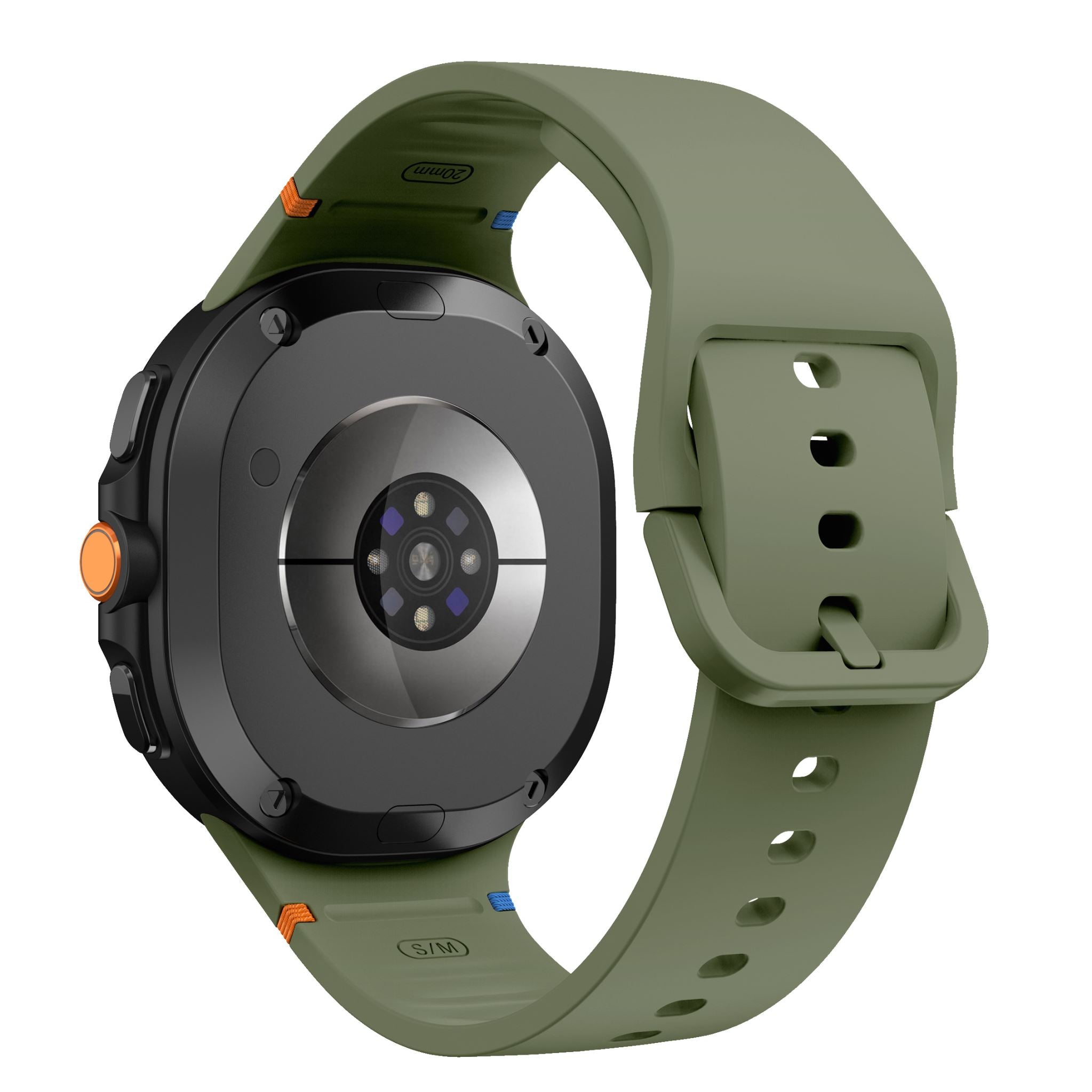 Soft Silicone Sport Band with Flat Stitch Design for Samsung Galaxy Watch 8  – Olive Green