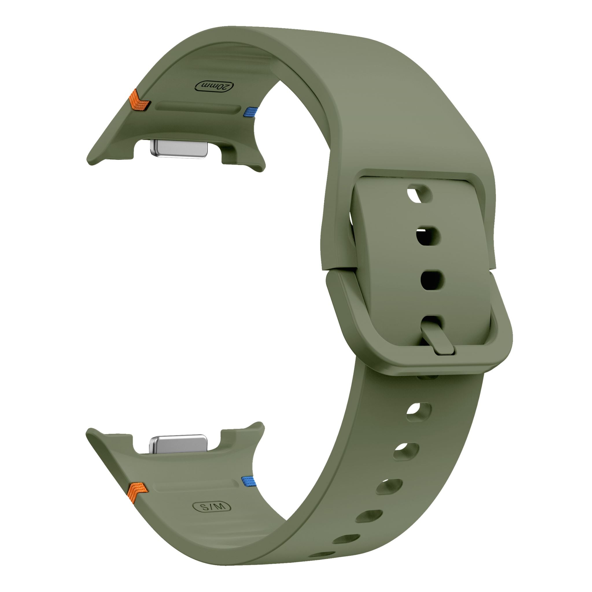 Soft Silicone Sport Band with Flat Stitch Design for Samsung Galaxy Watch 8  – Olive Green