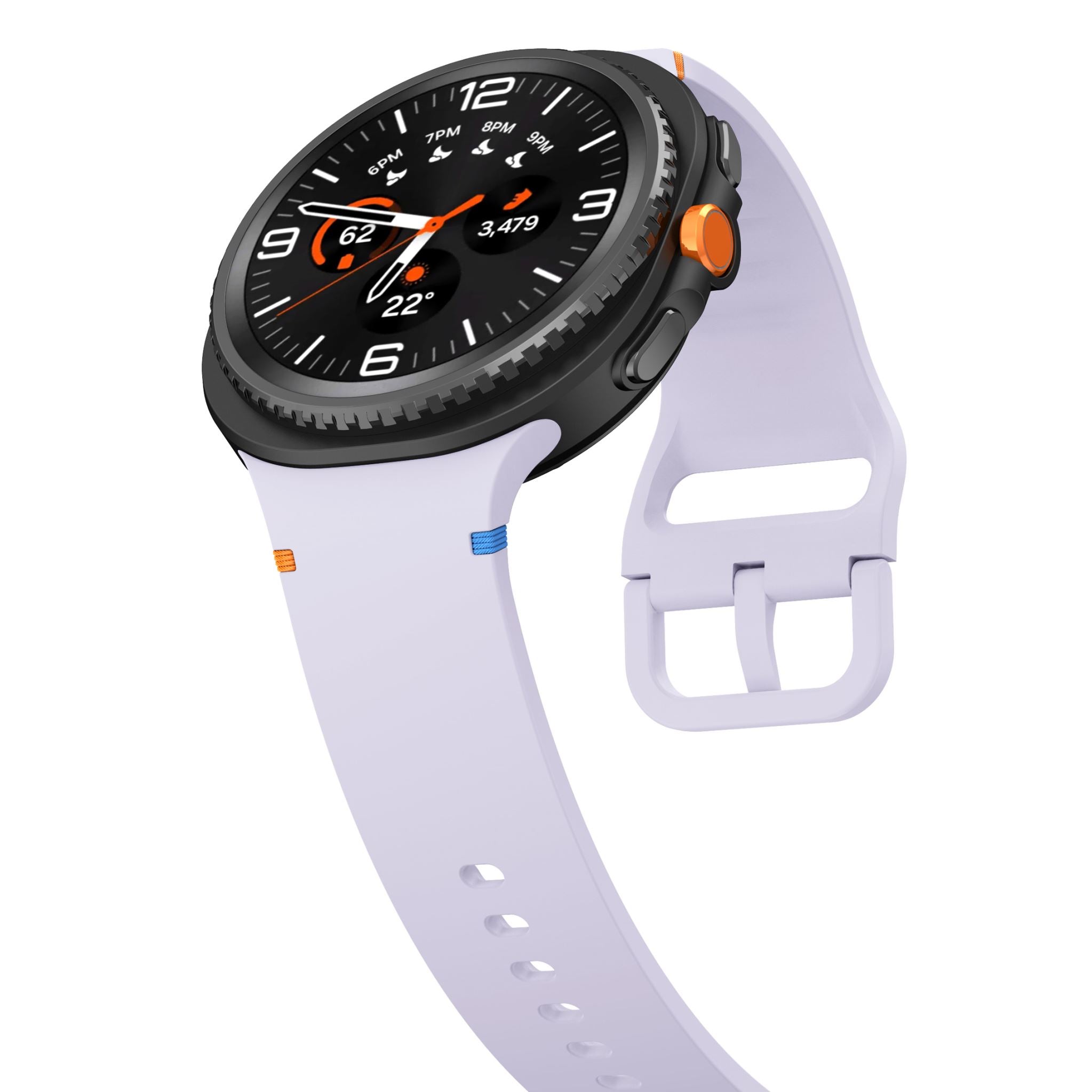 Soft Silicone Sport Band with Flat Stitch Design for Samsung Galaxy Watch 8  – Lavender