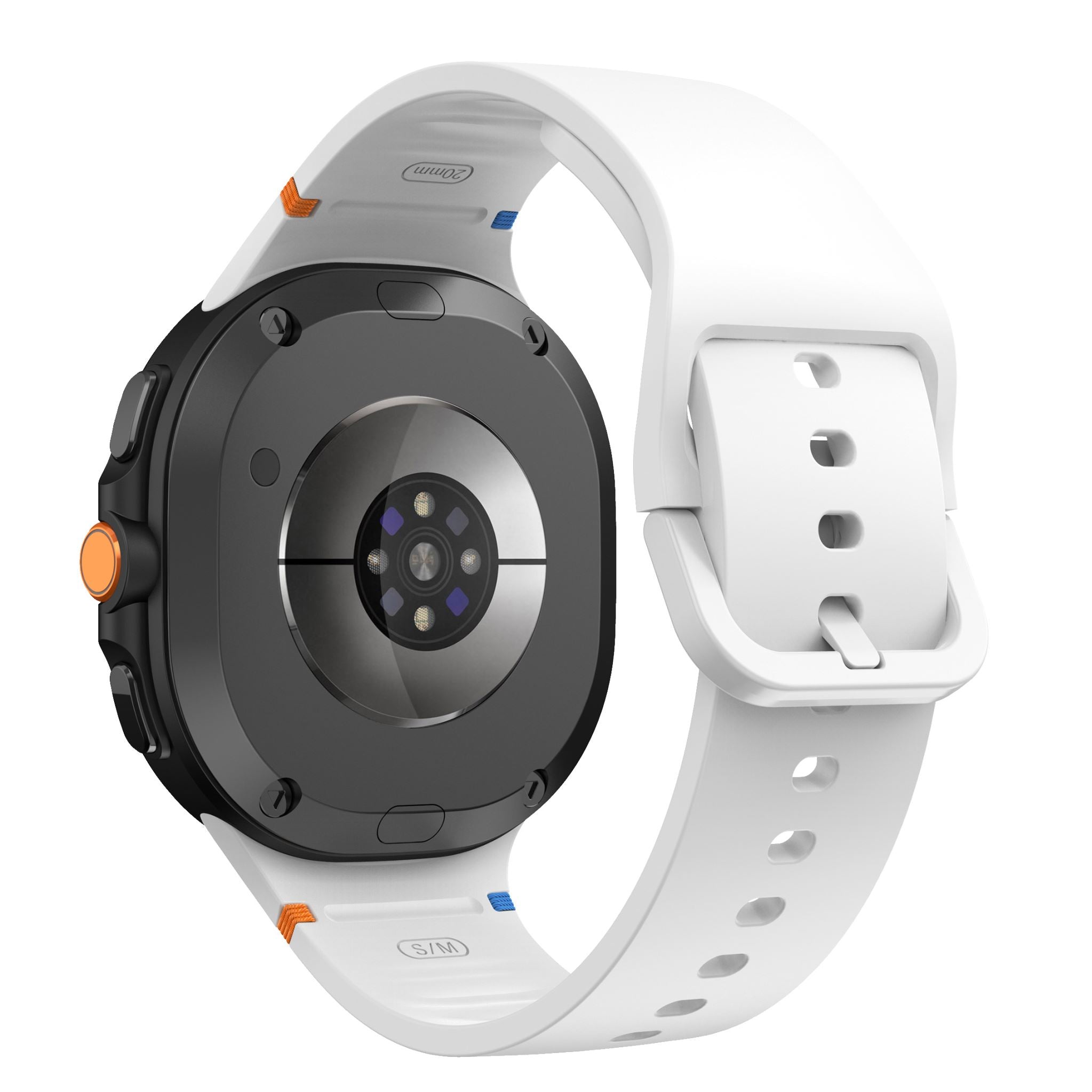 Soft Silicone Sport Band with Flat Stitch Design for Samsung Galaxy Watch 8  – White