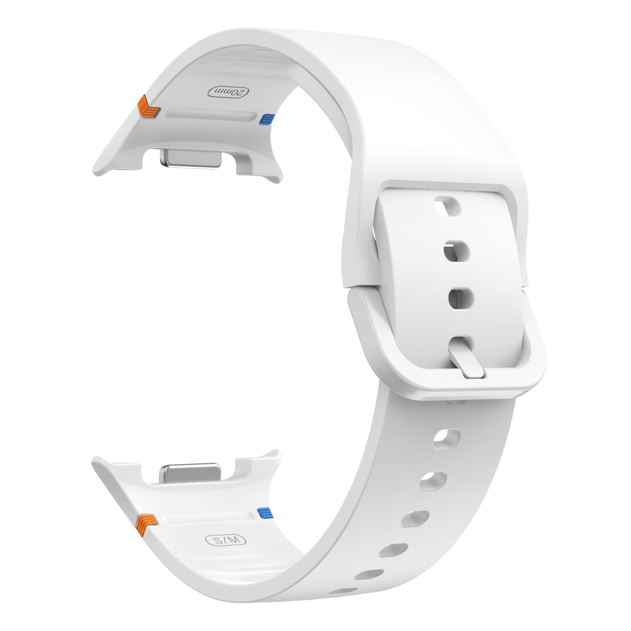 Soft Silicone Sport Band with Flat Stitch Design for Samsung Galaxy Watch 8  – White