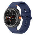 Wave Pattern Stitched Silicone Band for Samsung Galaxy Watch 8 (40 mm / 44 mm) [Navy] - Navy