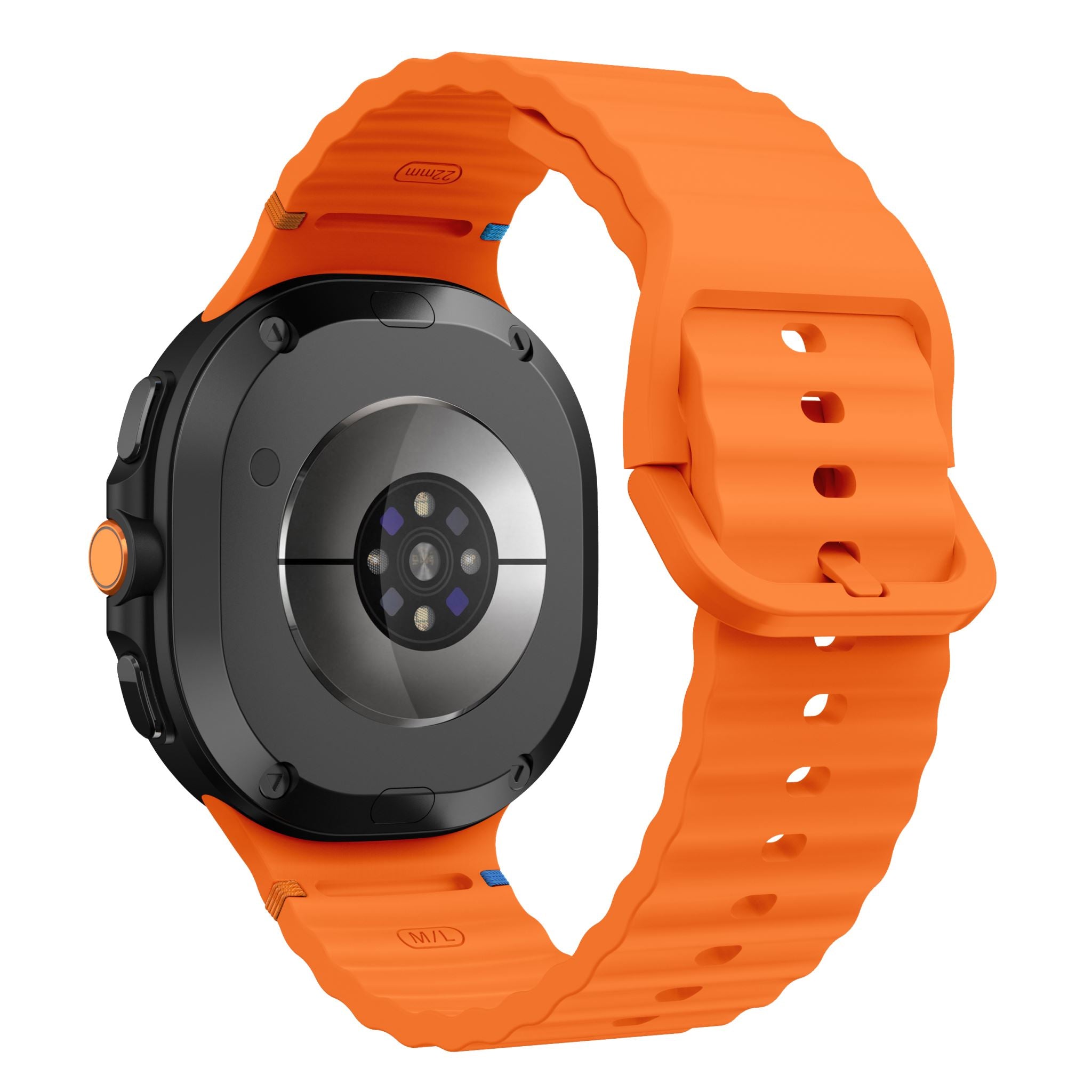 Wave Pattern Stitched Silicone Band for Samsung Galaxy Watch 8 (40 mm / 44 mm) [Orange]