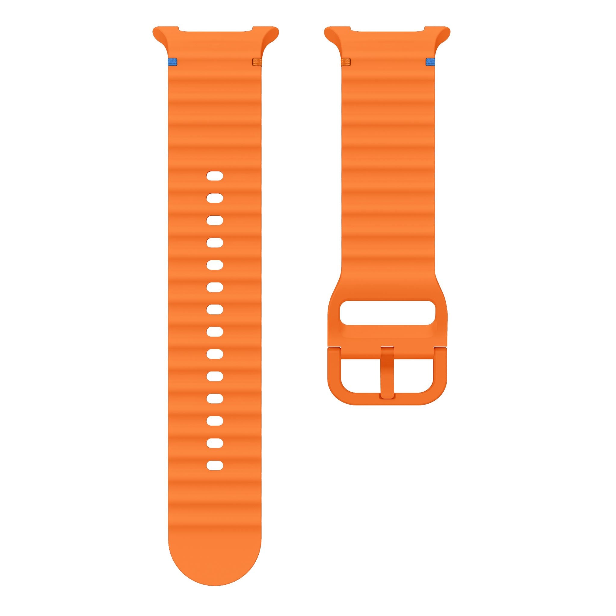 Wave Pattern Stitched Silicone Band for Samsung Galaxy Watch 8 (40 mm / 44 mm) [Orange]