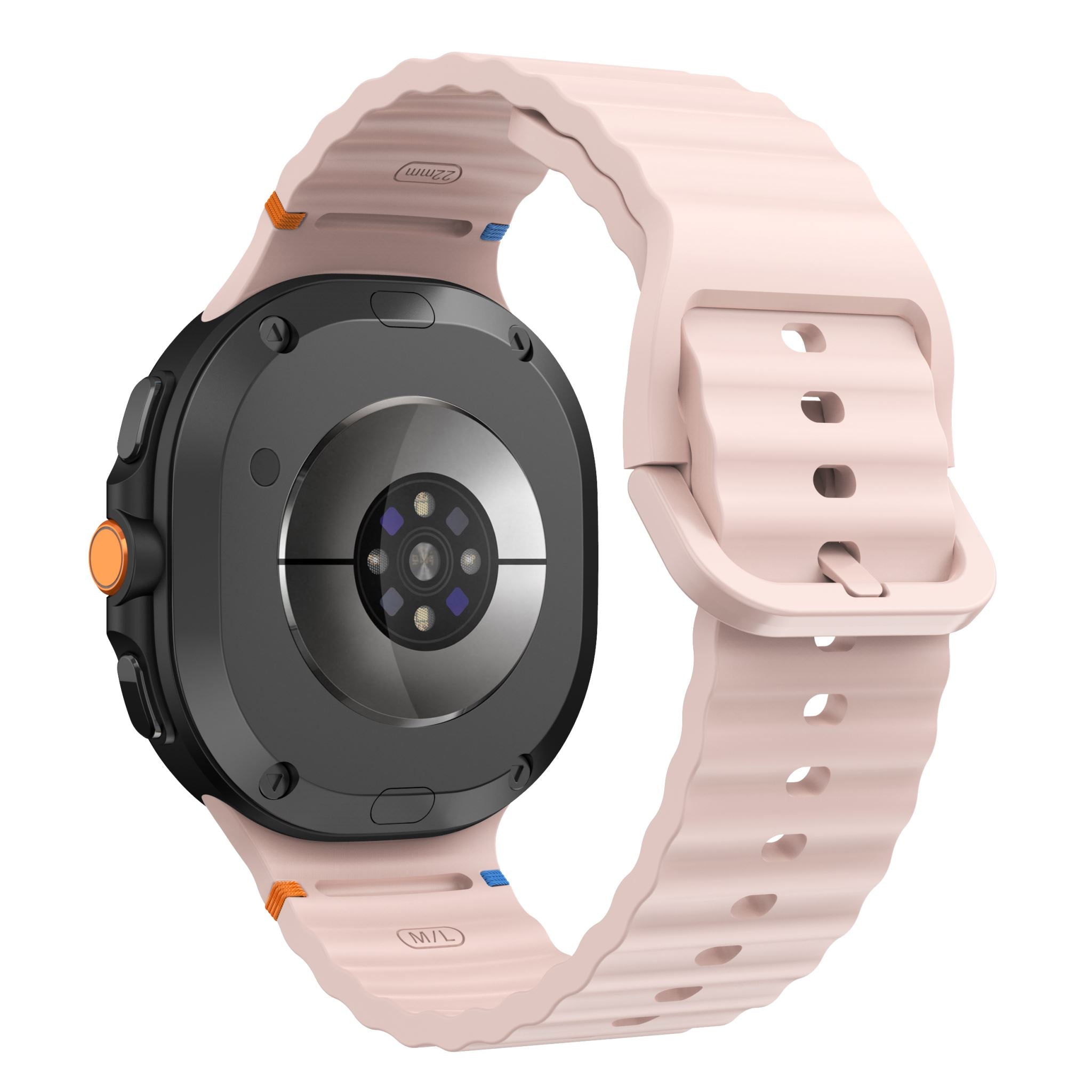 Wave Pattern Stitched Silicone Band for Samsung Galaxy Watch 8 (40 mm / 44 mm) [Pink]