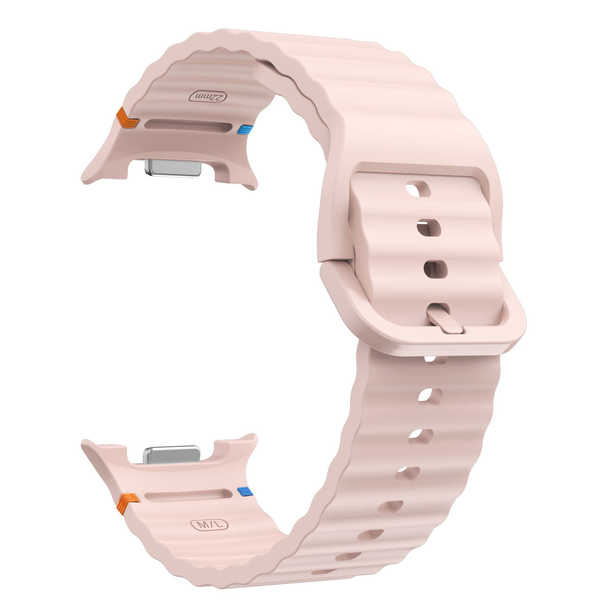 Wave Pattern Stitched Silicone Band for Samsung Galaxy Watch 8 (40 mm / 44 mm) [Pink]