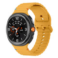 Wave Pattern Stitched Silicone Band for Samsung Galaxy Watch 8 (40 mm / 44 mm) [Yellow] - Yellow