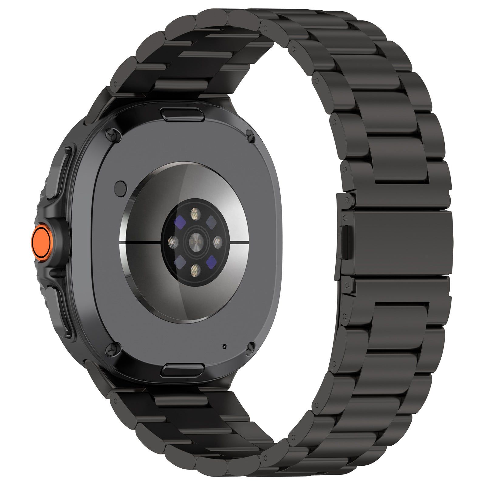Samsung Galaxy Watch 8 (40mm/44mm) Stainless Steel Link Bracelet with Folding Clasp [Black]