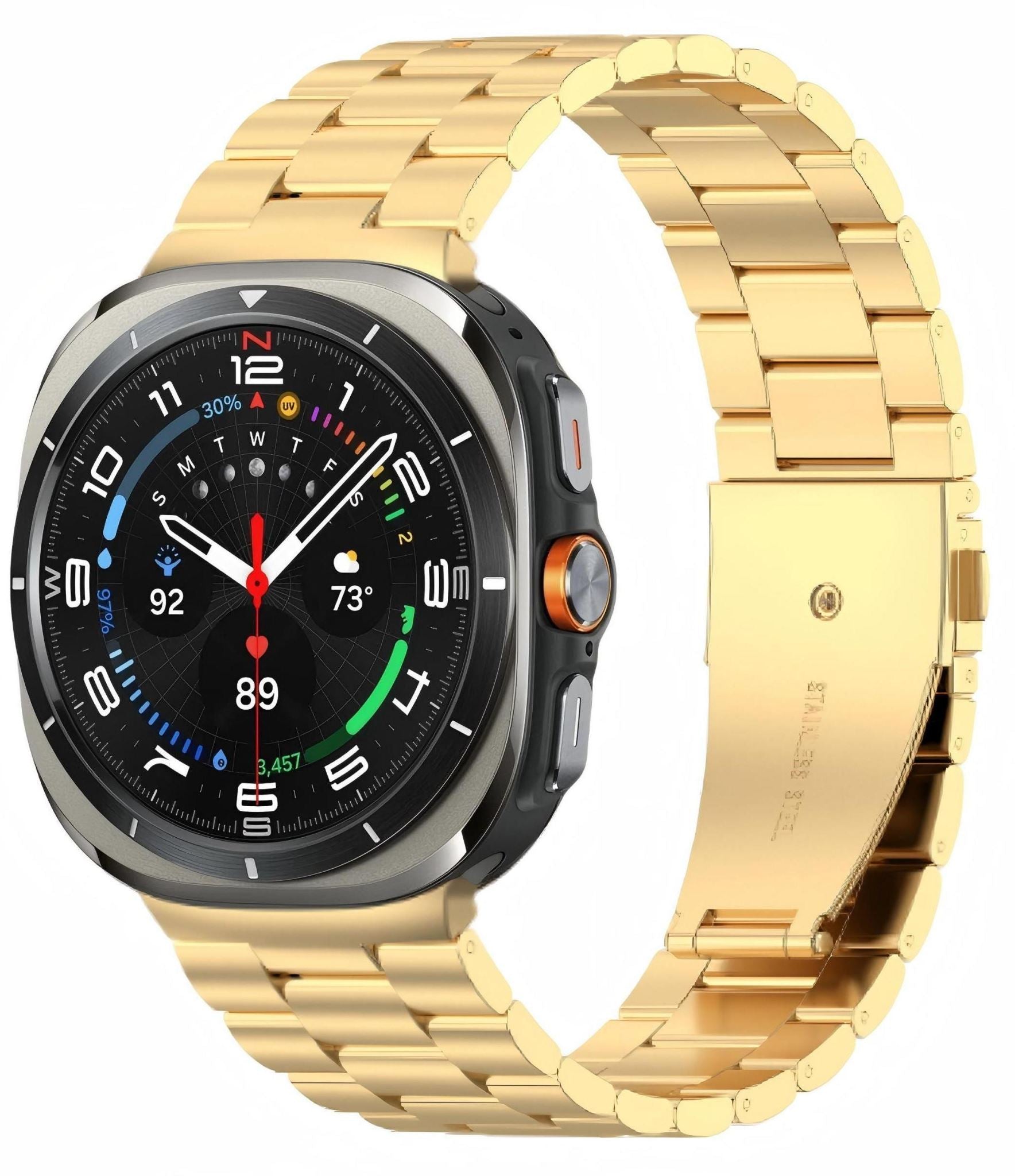 Samsung Galaxy Watch 8 (40mm/44mm) Stainless Steel Link Bracelet with Folding Clasp [Gold]