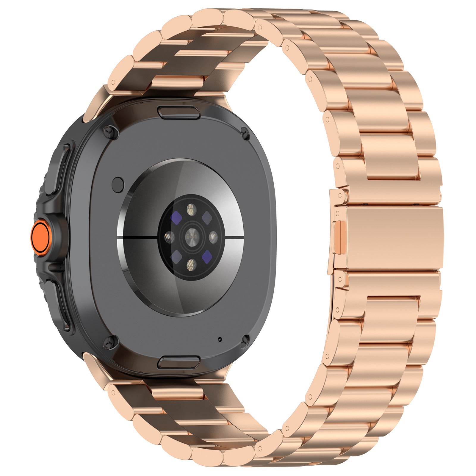 Samsung Galaxy Watch 8 (40mm/44mm) Stainless Steel Link Bracelet with Folding Clasp [RoseGold]