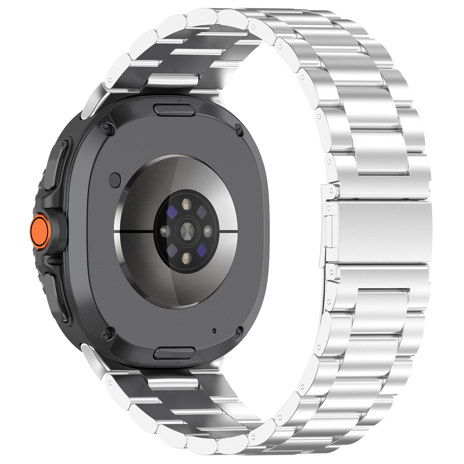 Samsung Galaxy Watch 8 (40mm/44mm) Stainless Steel Link Bracelet with Folding Clasp [Silver]