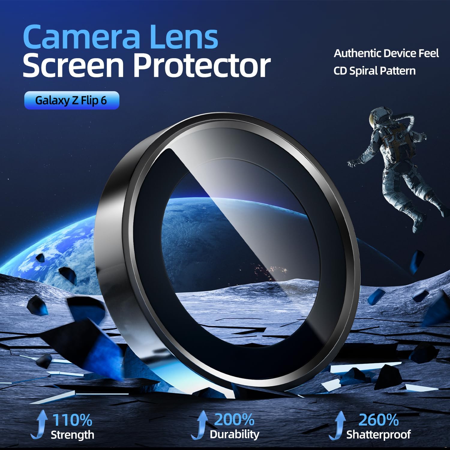 Samsung Z Flip 6 / Flip 7FE Eagle Eye AR+AF Camera Lens Protector [Black]