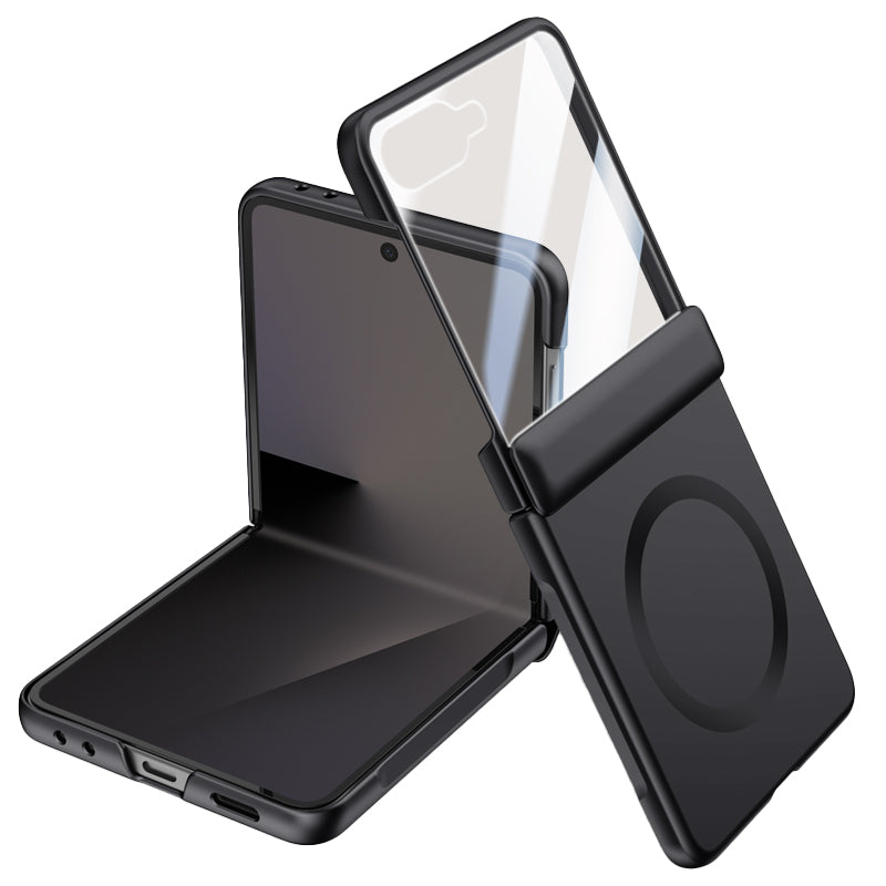 Samsung Galaxy Z Flip 7 Magnetic Skin-Feel Case - Hinge Shield [Black]