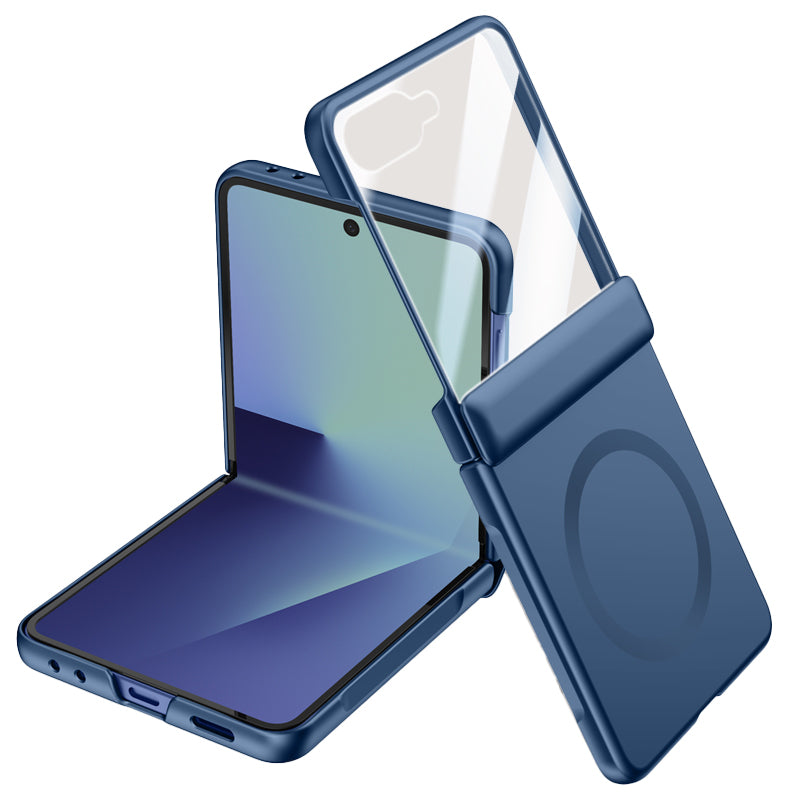 Samsung Galaxy Z Flip 7 Magnetic Skin-Feel Case - Hinge Shield [Navy Blue]