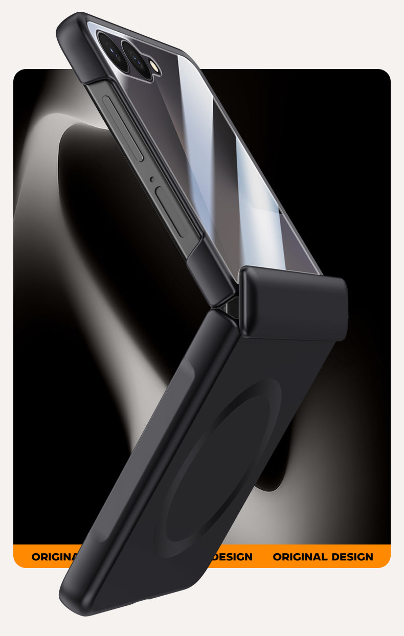 Samsung Galaxy Z Flip 7 Magnetic Skin-Feel Case - Hinge Shield [Black]