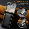 Samsung Galaxy Z Flip 8 DG.MING Crossbody Wallet Case [Black] - Black