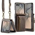 Samsung Galaxy Z Flip 8 DG.MING Crossbody Wallet Case [Coffee] - Coffee