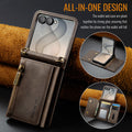 Samsung Galaxy Z Flip 8 DG.MING Crossbody Wallet Case [Coffee] - Coffee