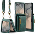 Samsung Galaxy Z Flip 8 DG.MING Crossbody Wallet Case [Green] - Green