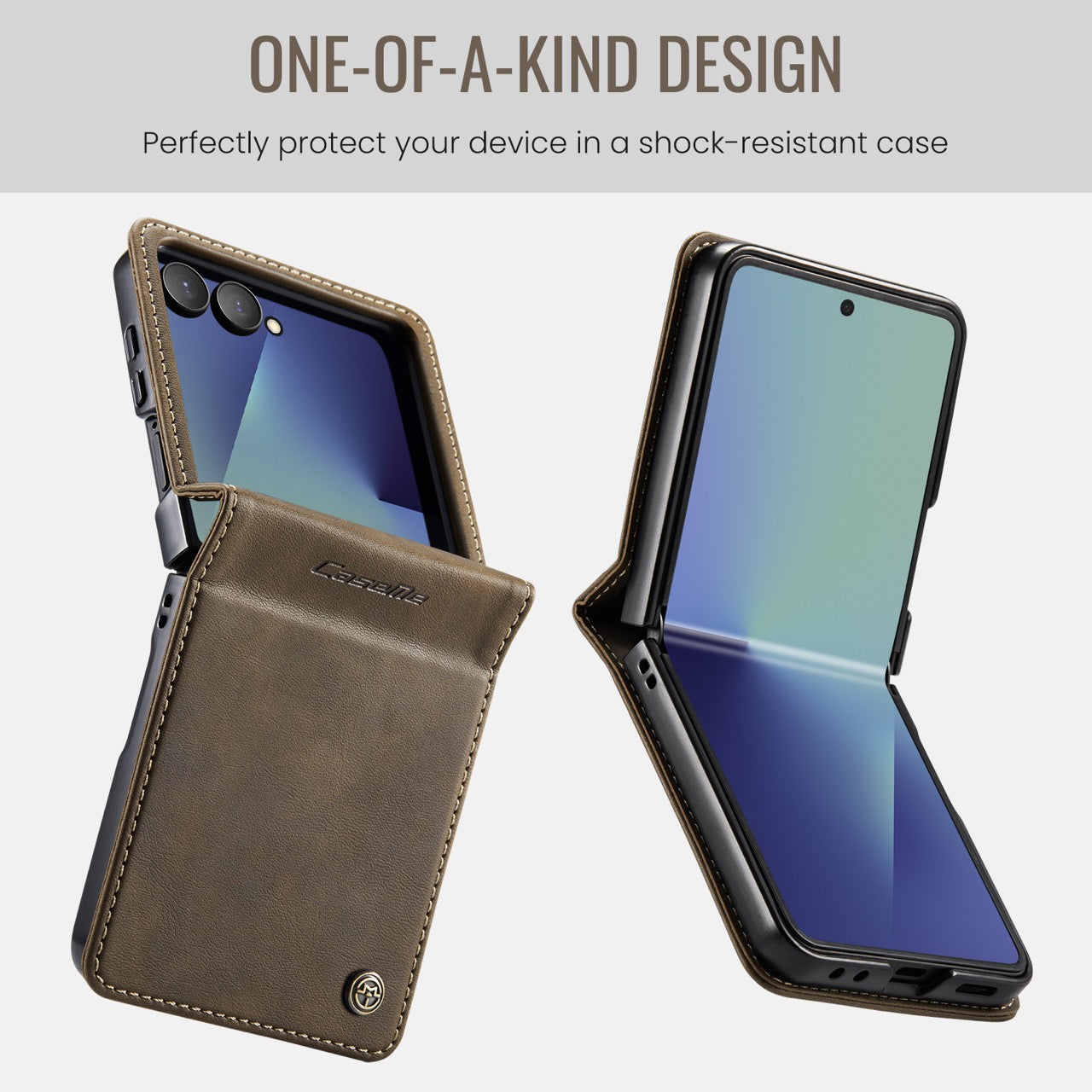 Stylish Samsung Galaxy Z Flip 8 Retro Leather Cover [Coffee]