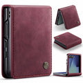 Stylish Samsung Galaxy Z Flip 8 Retro Leather Cover [Red] - Red