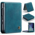 Stylish Samsung Galaxy Z Flip 8 Retro Leather Cover [Teal] - Teal