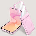 Samsung Galaxy Z Flip 8 Magnetic Skin-Feel Case - Hinge Shield with Built-in Glass [Black] - Pink