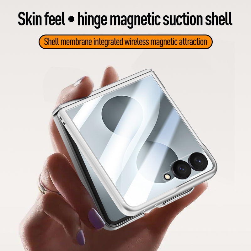 Samsung Galaxy Z Flip 8 Magnetic Skin-Feel Case - Hinge Shield with Built-in Glass [Black]