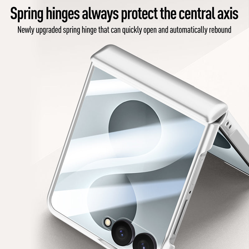 Samsung Galaxy Z Flip 8 Magnetic Skin-Feel Case - Hinge Shield with Built-in Glass [Black]