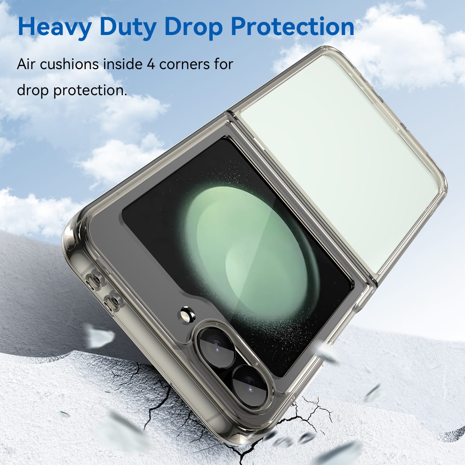 Samsung Galaxy Z Flip7 FE Soft TPU Bumper Case [Clear Grey]