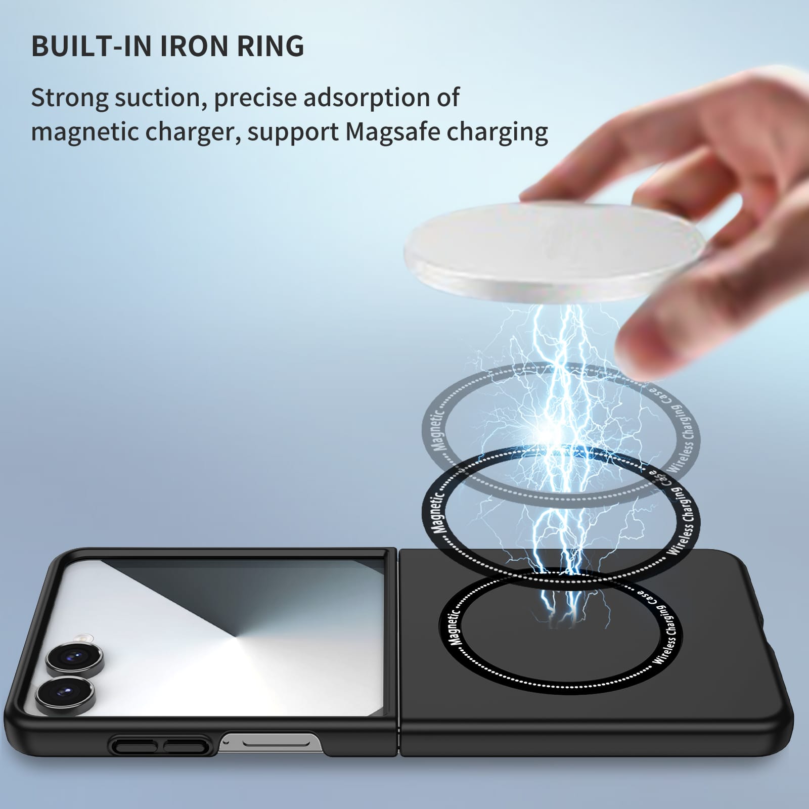 Samsung Galaxy Z Flip 7 Magnetic Ring Case [Black]