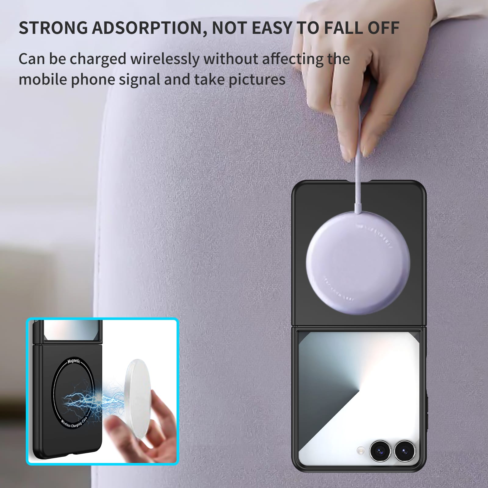 Samsung Galaxy Z Flip 7 Magnetic Ring Case [Black]