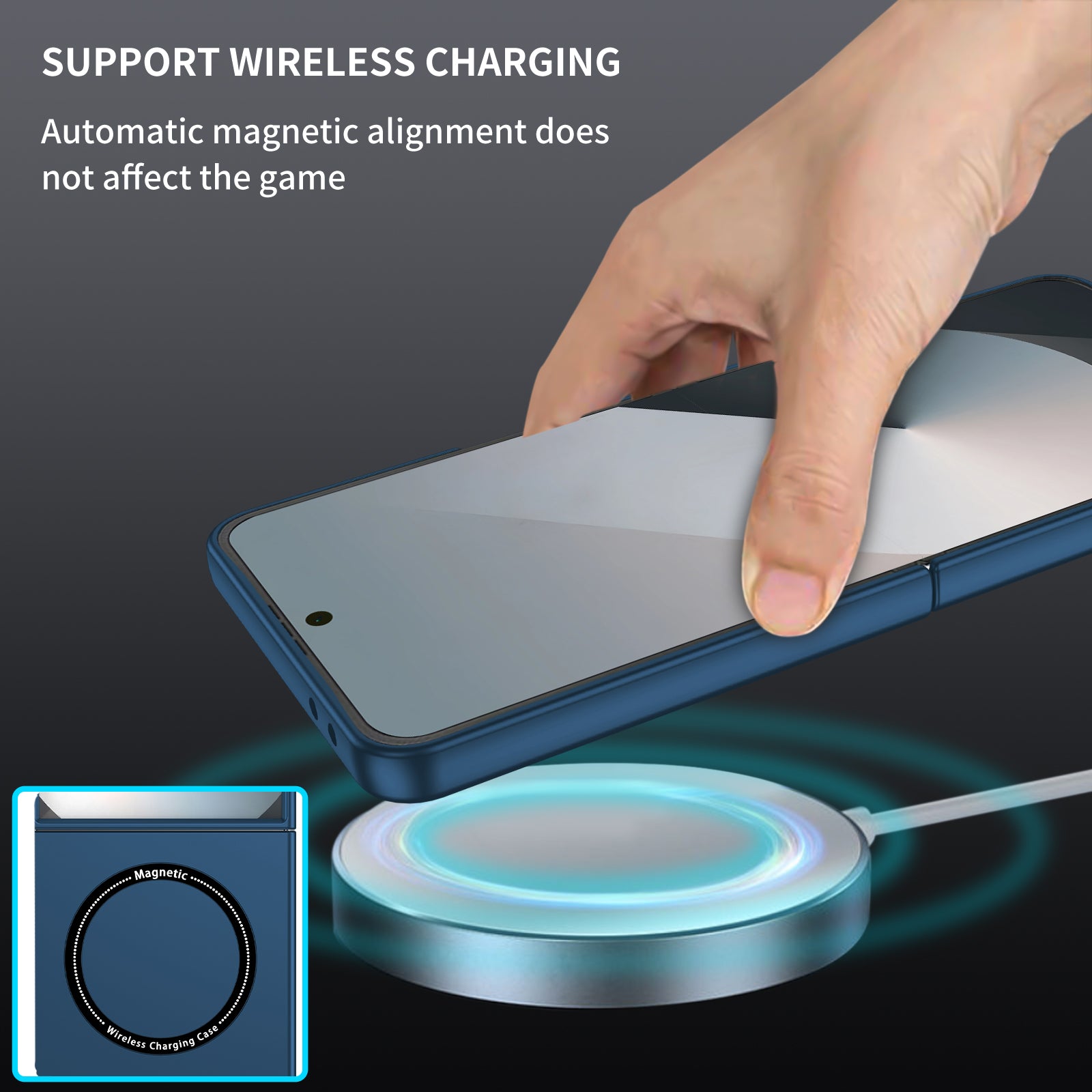 Samsung Galaxy Z Flip 7 Magnetic Ring Case [Navy]