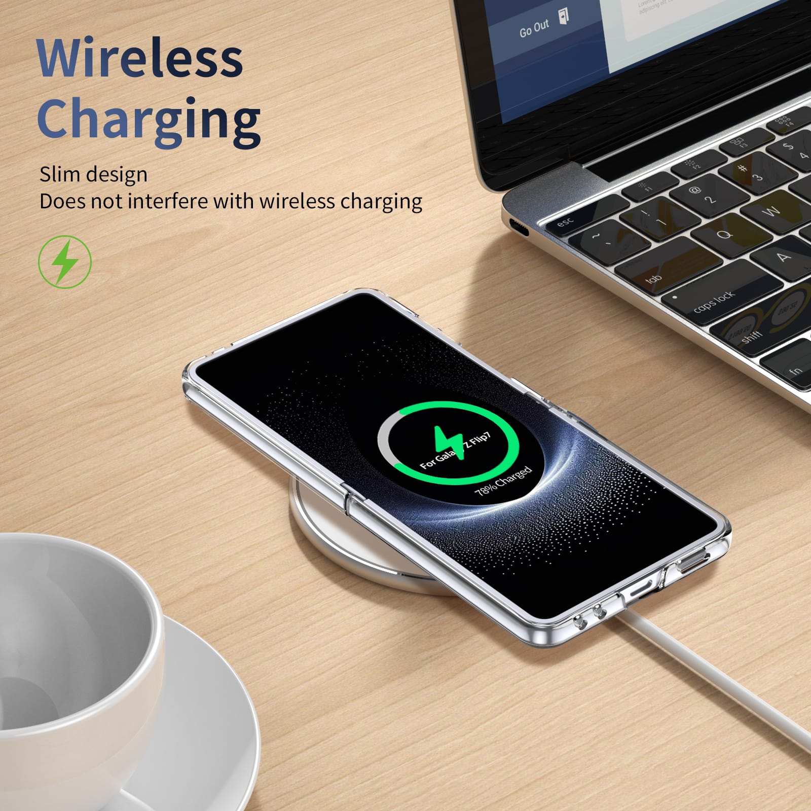 Clear 360°Rotating Magnetic Ring Stand Case for Samsung Galaxy Z Flip 7 with Tempered Glass [Black]