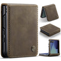 Stylish Samsung Galaxy Z Flip 7 Retro Leather Cover [Brown] - Brown