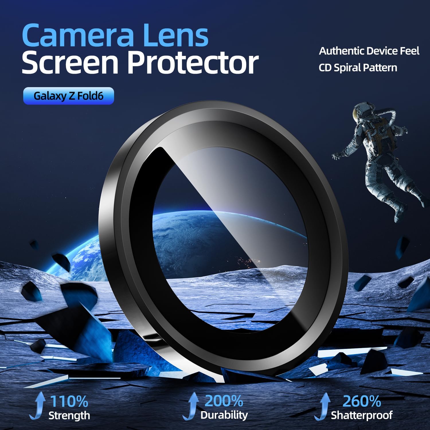 Samsung Z Fold 6 Eagle Eye AR+AF Camera Lens Protector [Black]