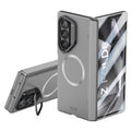 Samsung Galaxy Z Fold 6 Magnetic Skin-Feel Case - Hinge Shield & Lens Ring Stand [Grey] - Grey