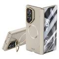 Samsung Galaxy Z Fold 6 Magnetic Skin-Feel Case - Hinge Shield & Lens Ring Stand [Sand Gold] - Sand Gold