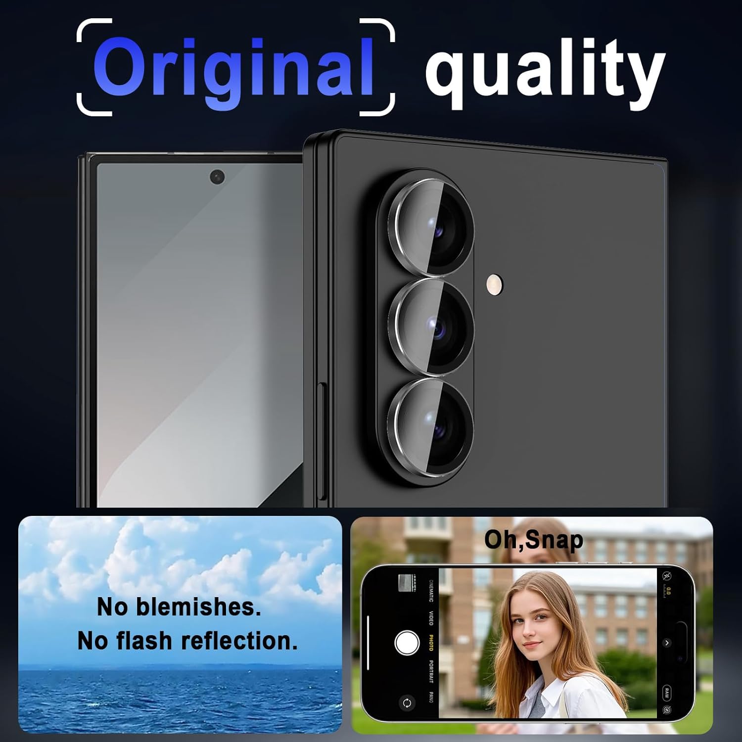 Samsung Z Fold 7 Eagle Eye AR+AF Camera Lens Protector with Removal Tool [Gold]