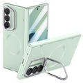 Samsung Galaxy Z Fold 7 Magnetic Skin-Feel Case - Hinge Shield & Lens Ring Stand [Sage Green] - Sage Green