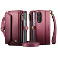 Galaxy Z Fold 8 CaseMe Crossbody Wallet Case with Strap, Card Slots & Zipper Pocket [Maroon] - Maroon