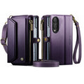 Galaxy Z Fold 8 CaseMe Crossbody Wallet Case with Strap, Card Slots & Zipper Pocket [Purple] - Purple