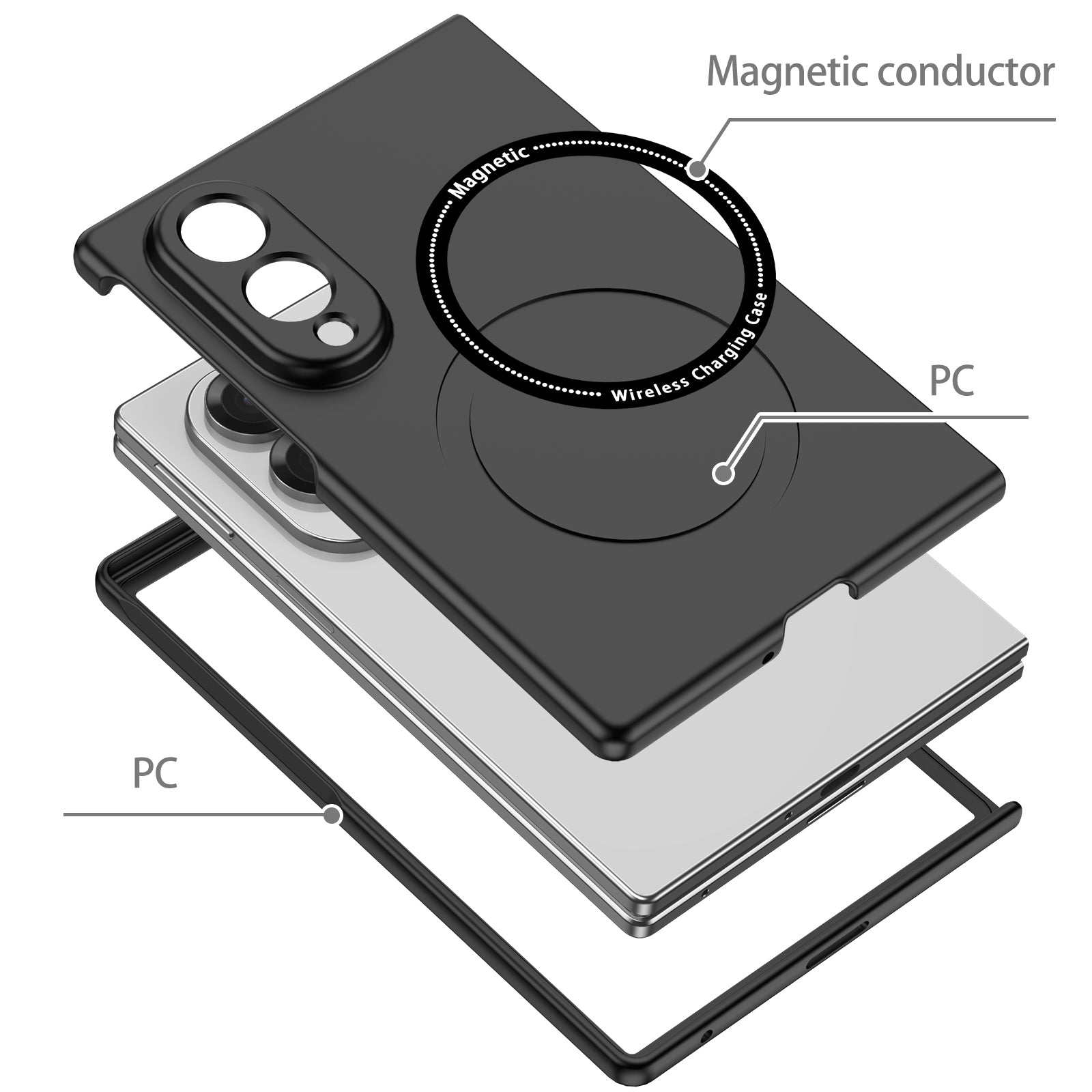 Samsung Galaxy Z Fold 8 Magnetic Ring Case [Black]