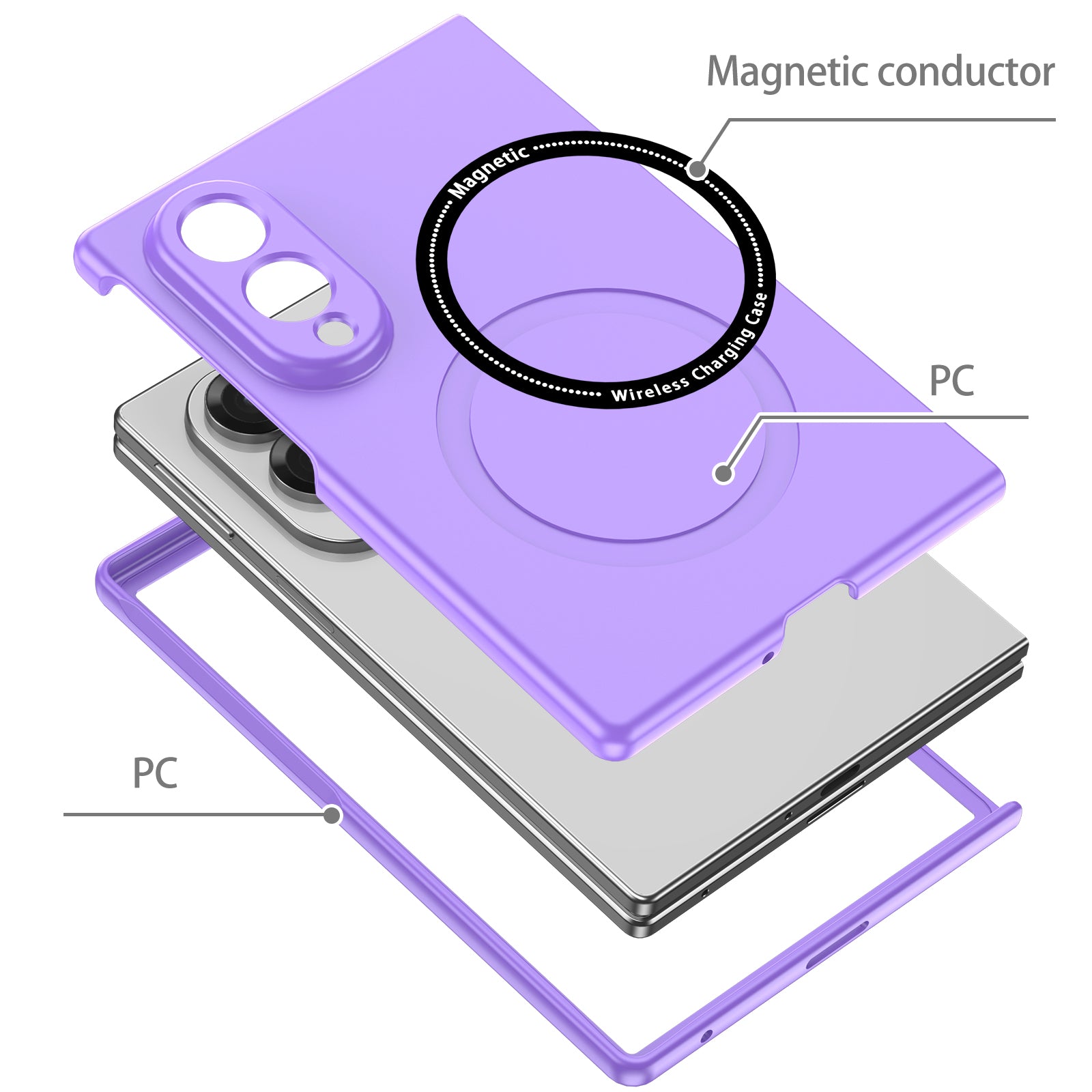 Samsung Galaxy Z Fold 8 Magnetic Ring Case [Purple]