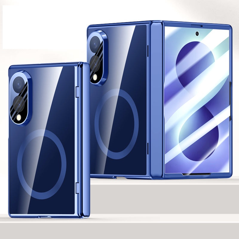 Samsung Galaxy Z Fold 8 Clear MagSafe Hinge Case with Built-in Tempered Glass [Blue]