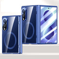 Samsung Galaxy Z Fold 8 Clear MagSafe Hinge Case with Built-in Tempered Glass [Blue] - Blue