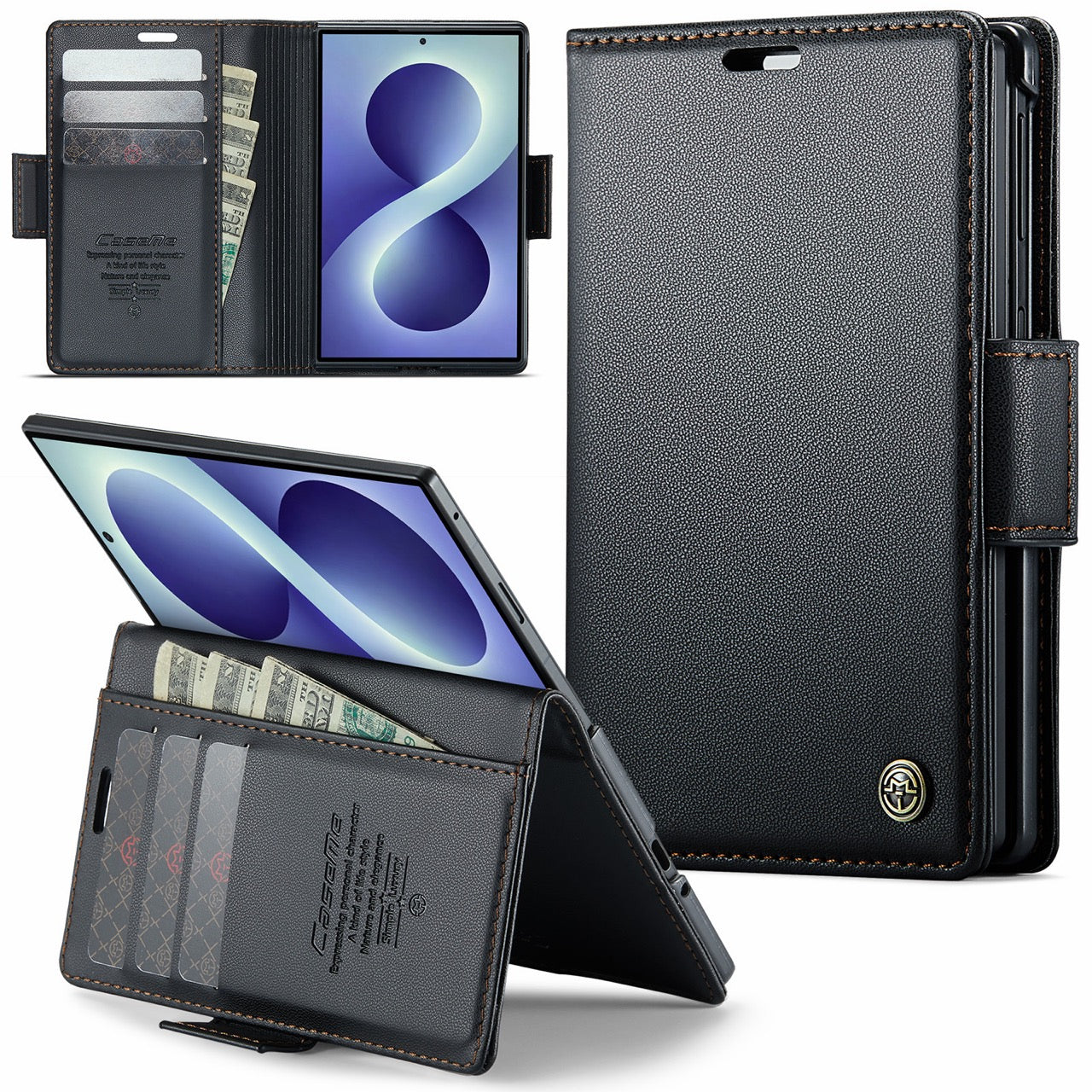 Samsung Galaxy Z Fold 8 CaseMe Retro Wallet Case [Black]