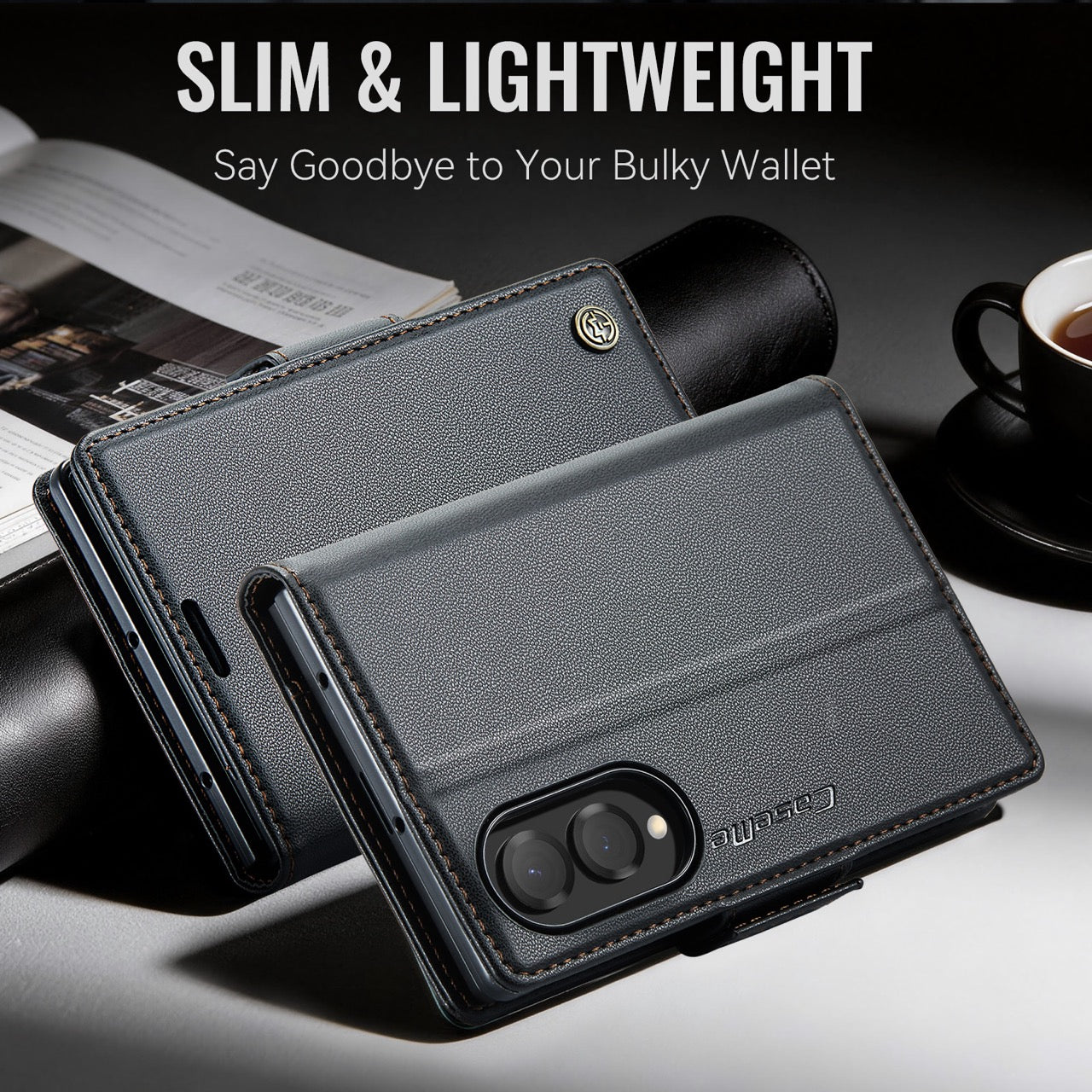Samsung Galaxy Z Fold 8 CaseMe Retro Wallet Case [Black]