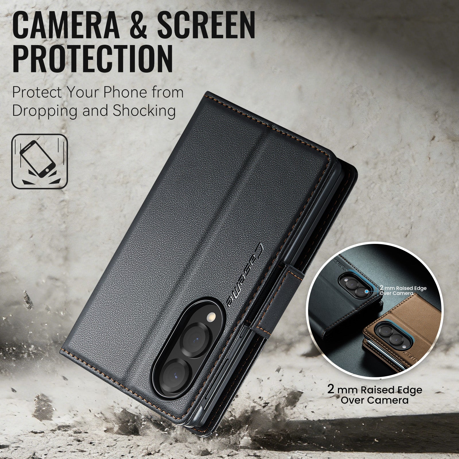 Samsung Galaxy Z Fold 8 CaseMe Retro Wallet Case [Black]